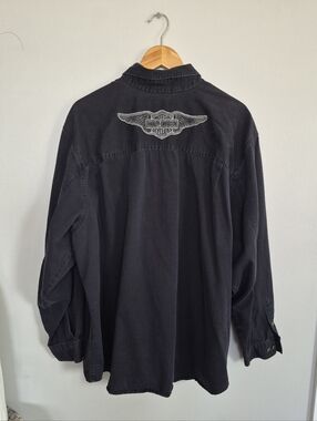 Harley-Davidson Black Wing Back Work Shirt Jacket